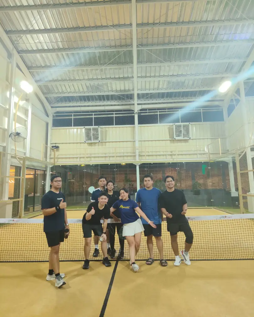 Group on court at night